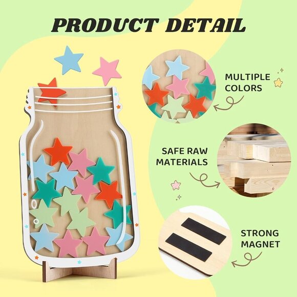 Reward Jar Magnetic, Star Jar Reward System Magnetic Reward Jar for Classroom Bo - Picture 3 of 7